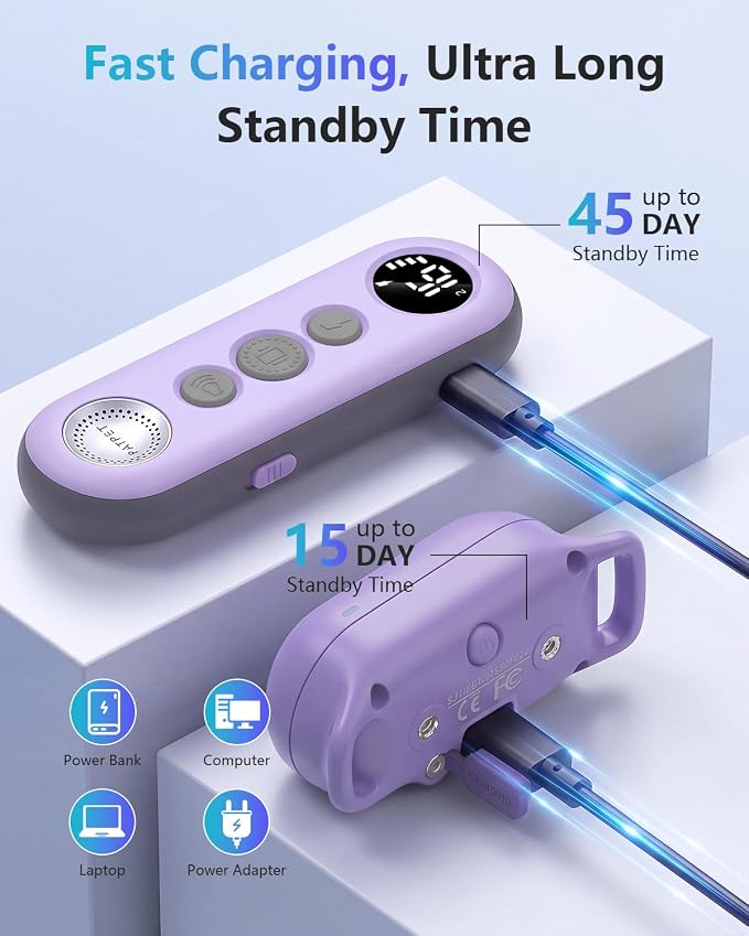 PATPET Shock Collar for Dogs - 4000FT Dog Training Collar with Remote, IPX7 Waterproof 4 Modes(Beep/Vibration/Shock/Safe) Dog Shock Collar, Rechargeable for Small Large Dogs (8-120Lbs) (Purple)