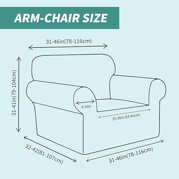 YEMYHOM Couch Cover Latest Jacquard Design High Stretch Sofa Chair Covers for Living Room, Pet Dog Cat Proof Armchair Slipcover Non Slip Magic Elastic Furniture Protector (Small, Beige)