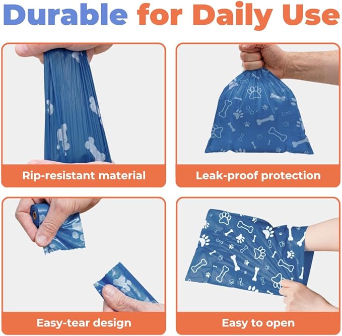 Best Pet Supplies Dog Poop Bags for Waste Refuse Cleanup, Doggy Roll Replacements for Outdoor Puppy Walking and Travel, Leak Proof and Tear Resistant, Thick Plastic - Loyal Blue, 150 Bags