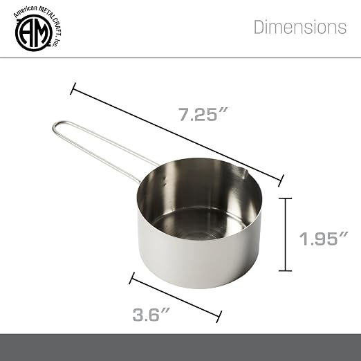 American Metalcraft MCW125 Stainless Steel Measuring Cup, Wire Handle, 1 1/4-Inch Cup