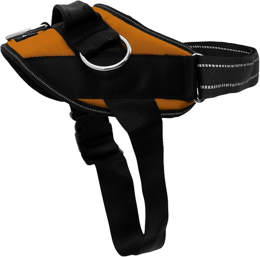 ShawnCo Essential Dog Harness, No-Pull Pet Vest with 3 Leash Clips, No Choke, Reflective, Adjustable and Padded, for Easy Walking and Training for Small, Medium and Large Dogs (Sunset Orange, S)