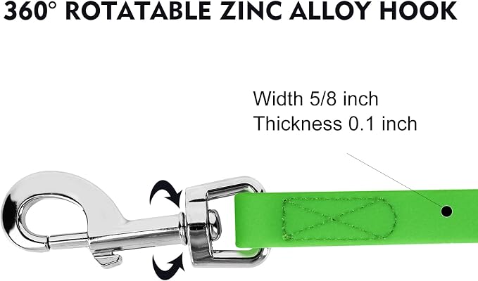 Waterproof Long Leash Durable Dog Recall Training Lead Great for Outdoor Hiking, Training, Yard, Beach and Swimming (Green, 50ft)