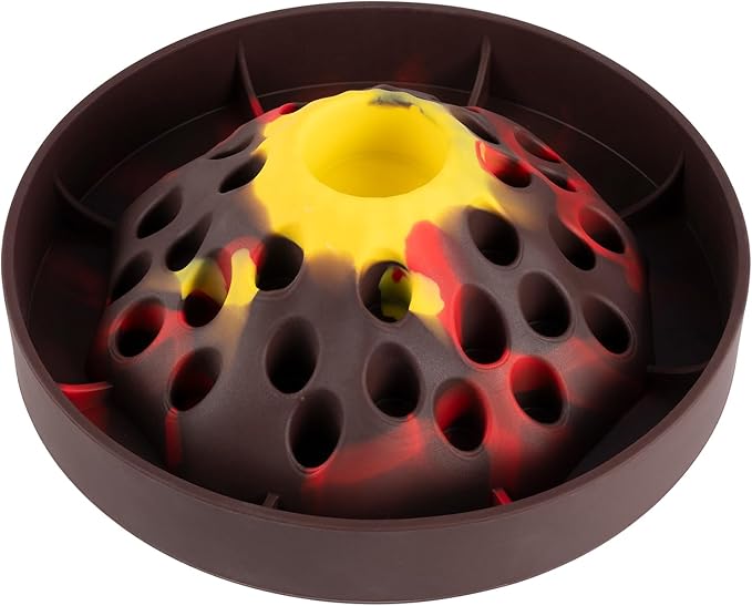 PEGGY11 Volcano-Shaped Silicone Slow Feeder Bowl for Dogs | Raised center design, Multiple Food Pockets, Nonslip base, Dishwasher-safe, Food-grade material, Mealtime enrichment