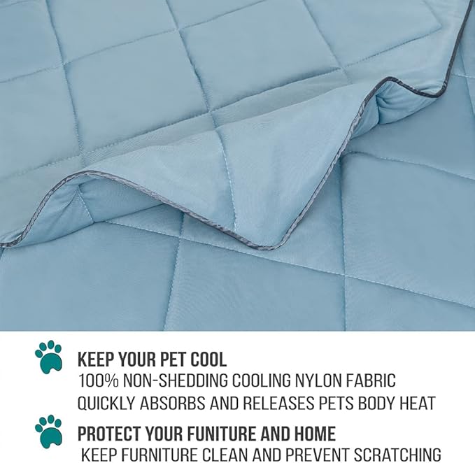 PetAmi Premium Cooling Dog Blanket | Lightweight Fluffy Pet Throw Blanket Bed Cover for Dogs, Cat, Puppies | Pet Blanket Furniture Protector Couch Sofa | Reversible Fuzzy Cozy | 24x32, Dusty Blue