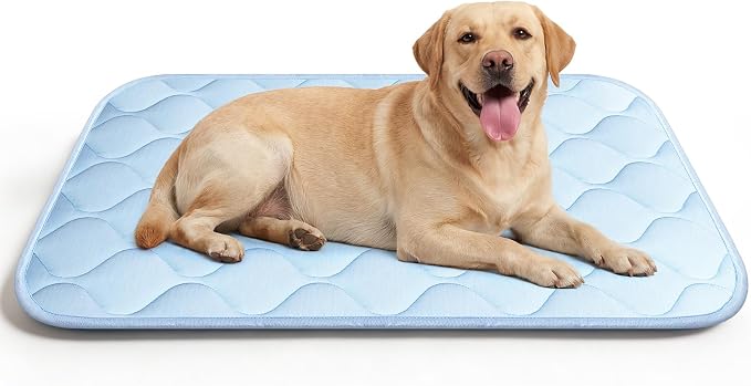 Dog Cooling Mat for Large Dogs, Long-Lasting Cool Pad for Dogs Outdoor & Indoor Use with Ice Silk Fabric & Waterproof Cover, Summer Cooling Pet Bed 36" x 26", Non-Slip Washable Pet Blanket