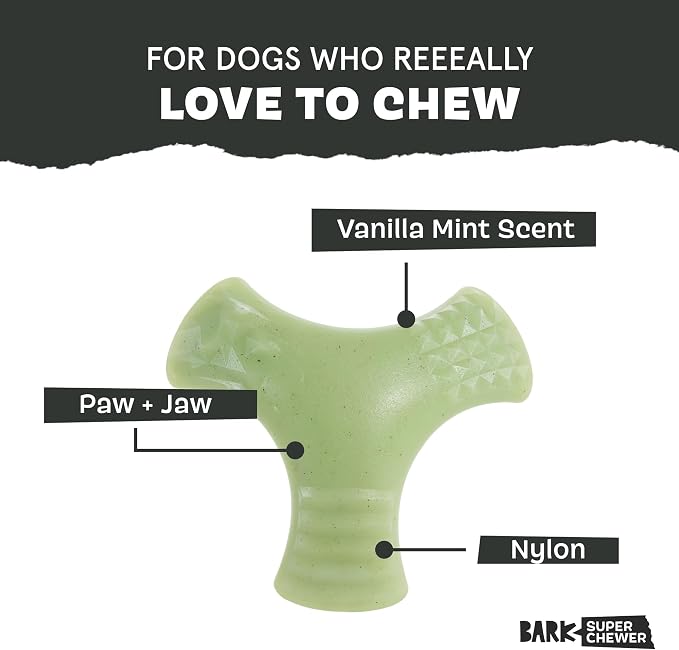Barkbox Super Chewer Tough Dog Chew Toys for Aggressive Chewers, Dental Stimulating (Chopper - Large)