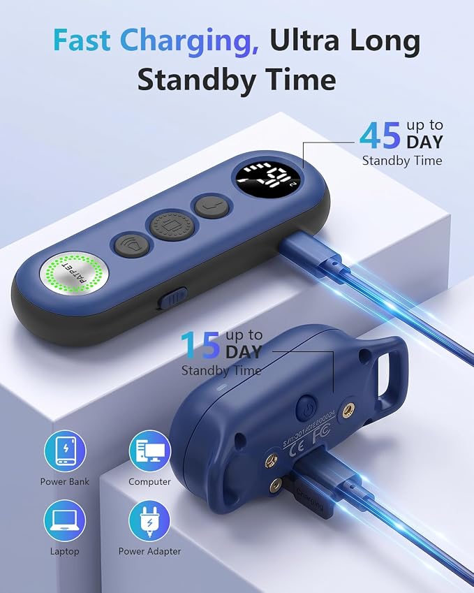 PATPET Shock Collar for Dogs - 4000FT Dog Training Collar with Remote, IPX7 Waterproof 4 Modes(Beep/Vibration/Shock/Safe) Dog Shock Collar, Rechargeable for Small Large Dogs (8-120Lbs) (Blue)