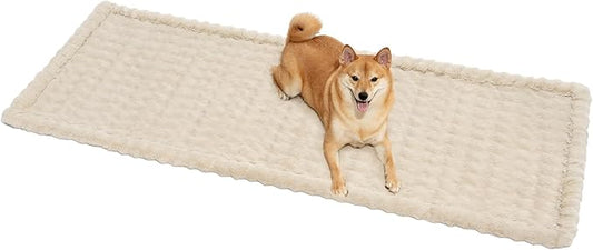 FUNNY FUZZY Pet Couch Cover for Sofa, Waterproof Couch Cover for Dogs Washable, Pet Friendly Fuzzy Sofa Covers Thick Soft Dog Bed Mat Non Slip for Couches and Sofas, Khaki, 27.6"×82.7"