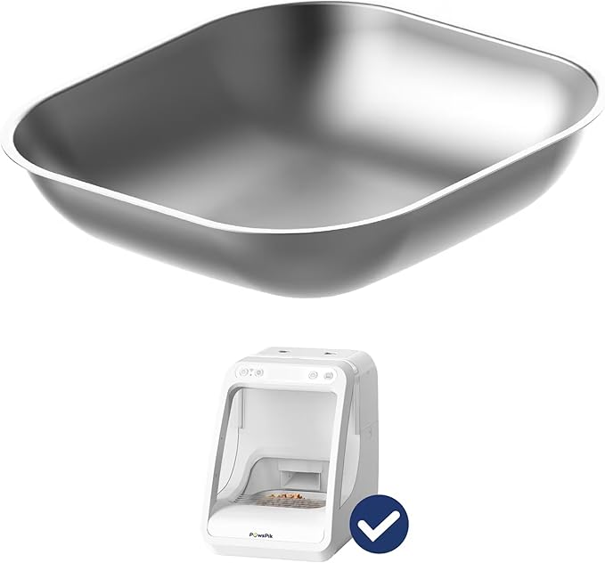 PawsPik Automatic Microchip RFID Replacement Stainless Steel Cat Feeder Bowl, Silver, Small, 2 Cup