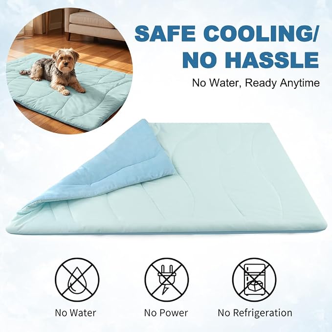 Dog Cooling Mat for Large Dogs, Double-Sided Waterproof & Cool(Q-Max>0.5),Portable Dog Cooling Mat for Summer(M/22.83 * 35.83 inch)