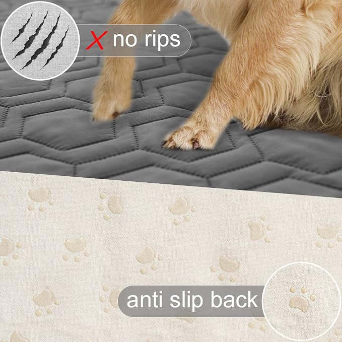Tcksstex Waterproof and Anti-Slip Dog Bed Cover and Pet Blanket Sofa Pet Bed Mat ，car Incontinence Mattress Protectors Furniture Couch Cover for Most Cats Dogs, Pets（82x82- Dark Grey）