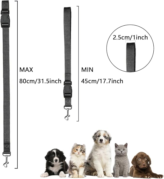 Dog Grooming Loops Belly Straps for Dog Grooming Dog Bath Tether Straps Adjustable Nylon Sling Bathing Arm Accessories Extension DogLeash for Bathing (Grey Black)