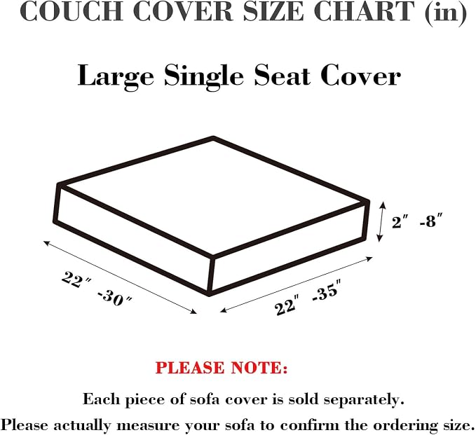 Sofa Covers Couch Covers for Sofa Pet Friendly Couch Cushion Covers Universal Sofa Covers Washable Stretch Slipcovers for Sectional Sofa (Texture Light Gray,Large Single Seat Cover)