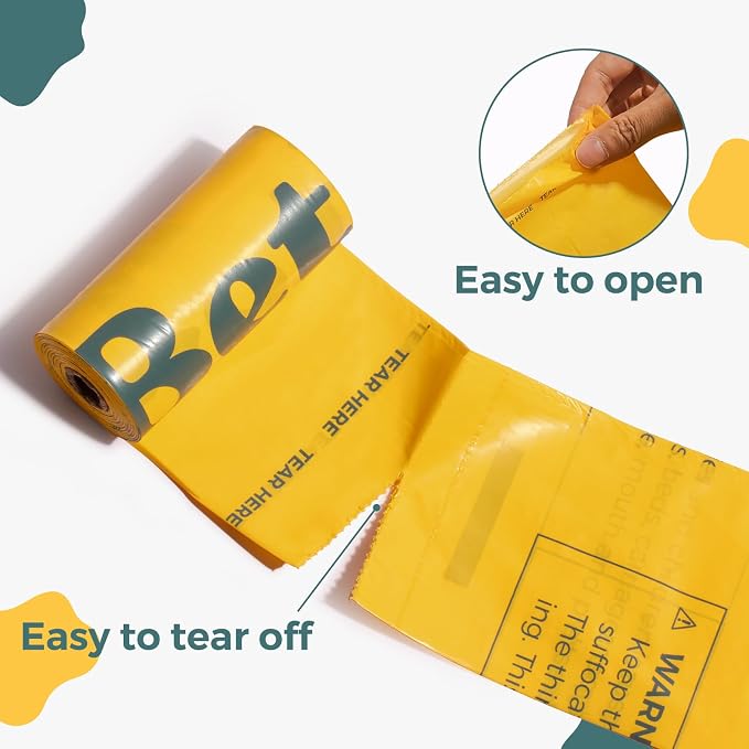 Dog Poop Bags Rolls Guaranteed Leak Proof and Extra thick Poop Bags for Dogs,270 Count 18 Rolls,Lavender Scented,Cornstarch Based Doggie Poop Bag for Puppy and Big Dogs