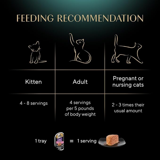 Sheba Perfect Portions Wet Cat Food Pate Sustainable Salmon Entree, 2.6 oz. Twin-Pack Trays, Cat Food Wet Recipe (24 Count, 48 Servings)