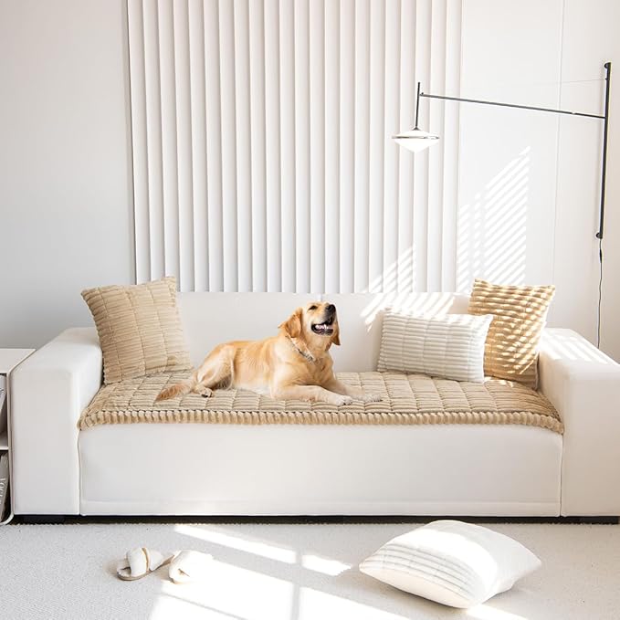 Gumfolk Pet Couch Covers for Sofa Slipcovers Couch Protector for Dogs Washable Cushion Cover, Sofa Pad Blanket Furniture, Brown, 27in*47in