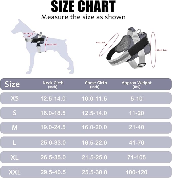Dog Harness, No-Pull Reflective Dog Vest, Breathable Adjustable Pet Harness with Handle for Outdoor Walking - No More Pulling, Tugging or Choking (Lavender, Medium (Pack of 1))