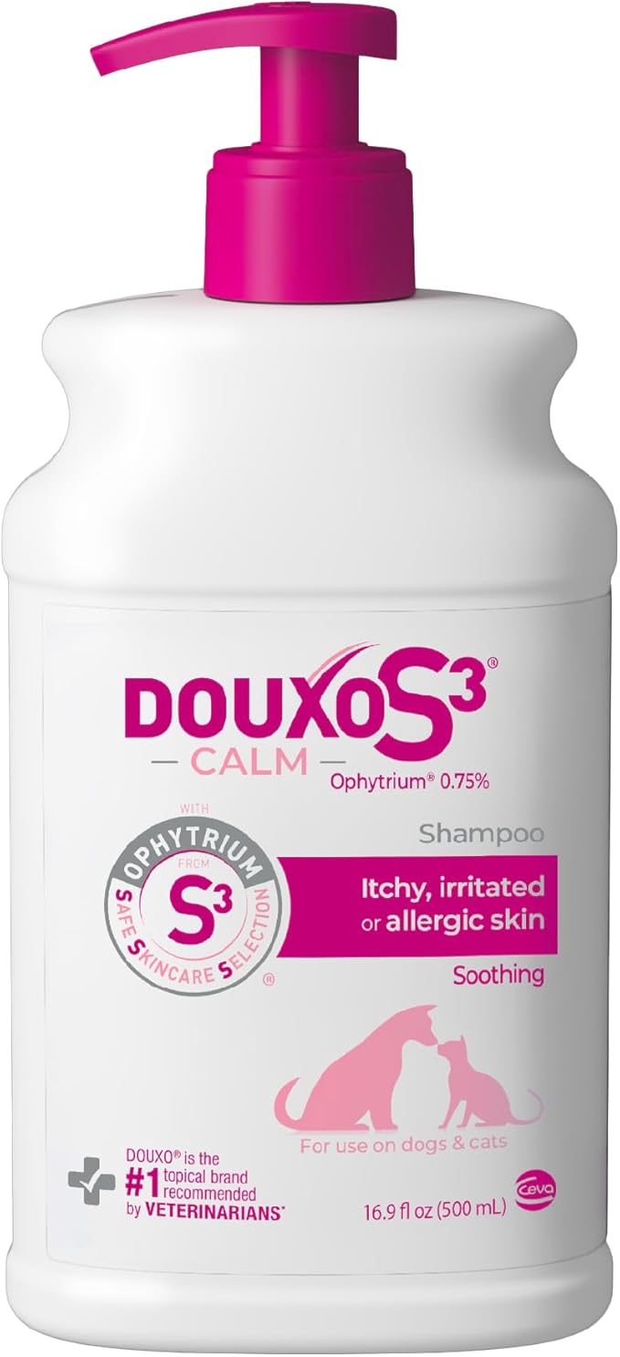 Douxo S3 Calm Dog Shampoo for Itchy Skin Relief, Dog Shampoo for Allergies and Itching, Soothes Itchy, Irritated or Allergic Skin For Dogs and Cats, 16.9 fl oz