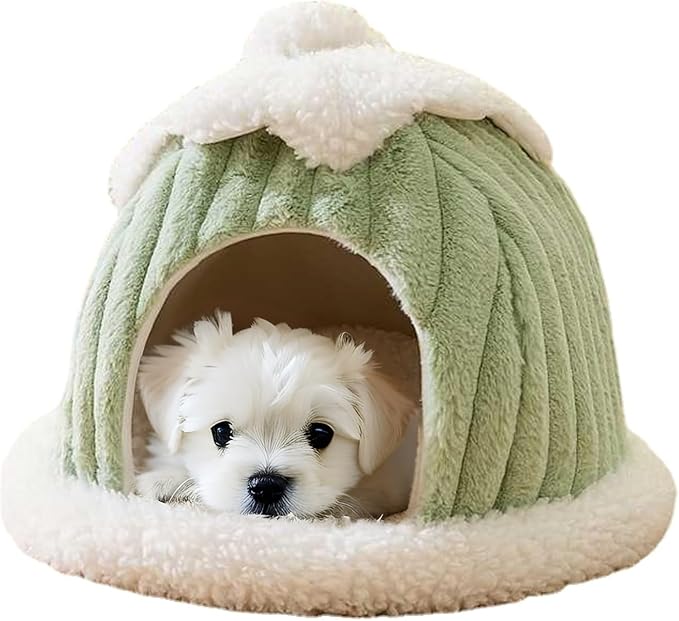 Dog Houses Soft Indoor Enclosed Tent Huts Warm Cave Dog Kennel House Type Winter Warm Small Dog Teddy Four Seasons Universal Removable and Washable Dog House Cat Nest Bed Pet Supplies