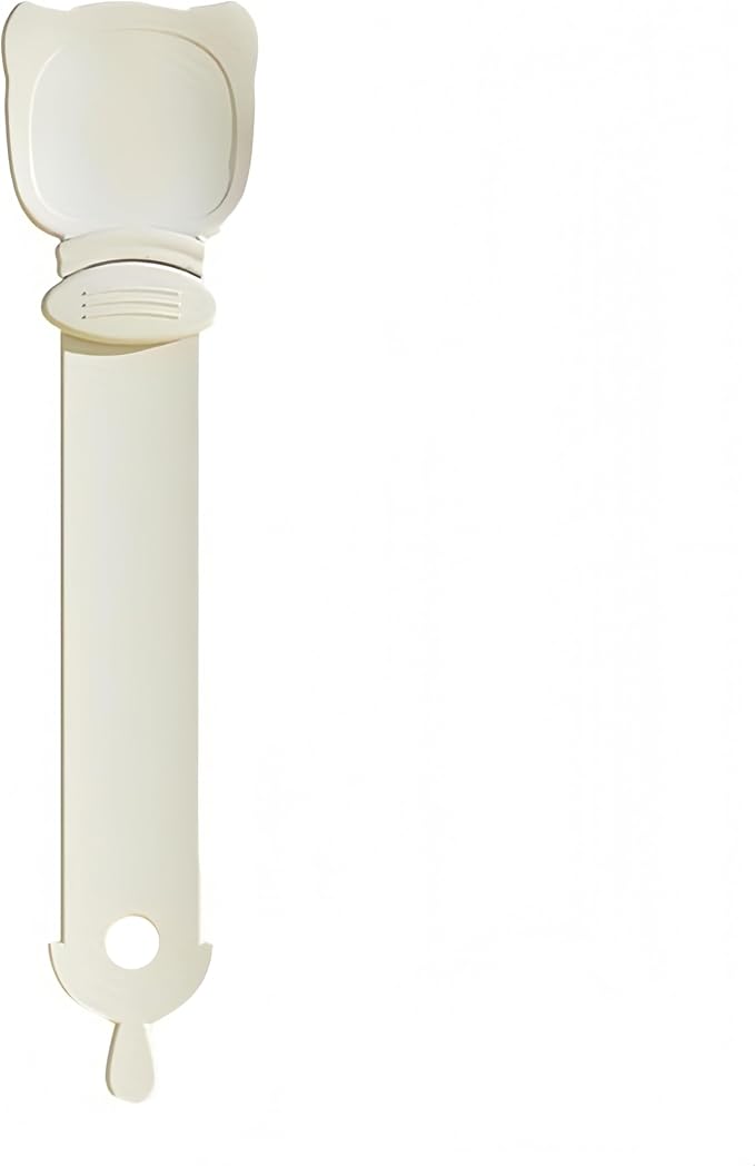 Multifunctional Cat Strip Squeeze Spoon - Cute Cat Head Feeder, 3 Color Strip, Wet Food Dispenser & Treat Spoon (Pet Supplies) (Beige-1PCS)