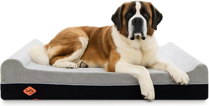 Laifug Orthopedic Memory Foam Extra Large Dog Bed Pillow(60"x48"x7", Slate Grey) Durable Water Proof Liner & Removable Washable Cover & Smart Design
