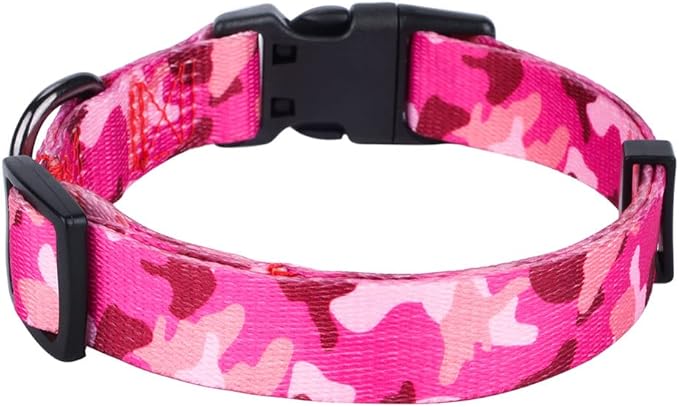 Dog Collar Special Design Personalized Soft Collars Pink Camo Large