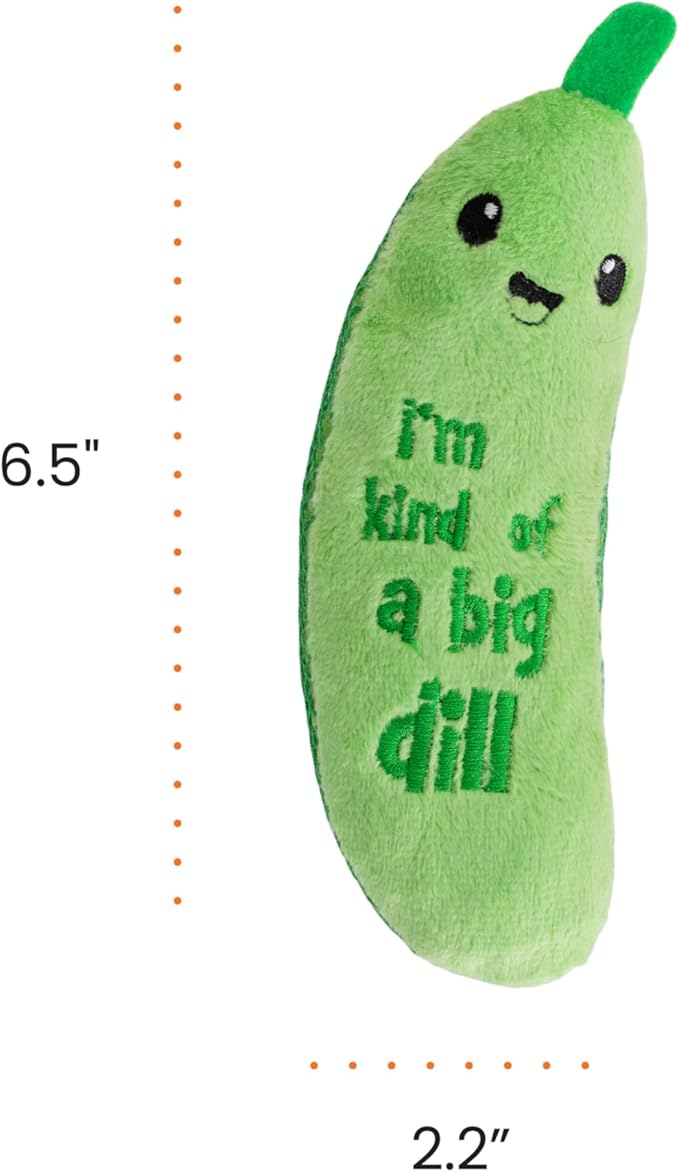 Catstages Crunchy Pickle Kicker Cat Toy – Plush Crinkle Toy with Catnip and Dental Mesh, 6.5" (Pack of 2)