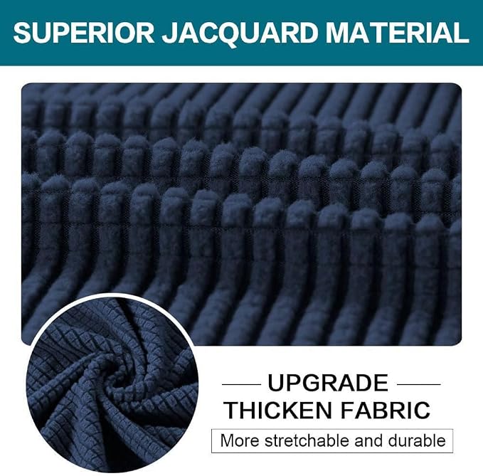 Turquoize 4 Piece Sofa Covers for 3 Cushion Couch Sofa Slipcover Soft Couch Cover for Dogs-Washable Sofa Furniture Covers with 3 Individual Large Cushion Covers, Feature Thick Fabric (XL Sofa, Navy)
