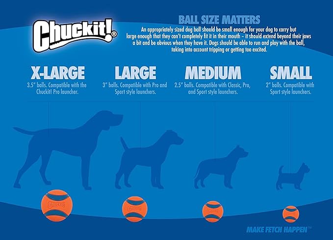Chuckit! Glow in the Dark Bouncy Balls - Ball for Dogs, Chuckit Dog Toy, Max Glow Balls - Medium, 2.5 Inch, Pack of 4