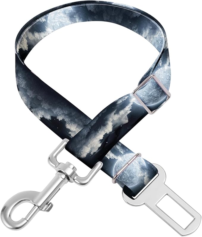 Adjustable pet cat and Dog car seat Belt，The Lanyard is Flexible and Adjustable from 20 to 33 inches(Beautiful Starry Sky)
