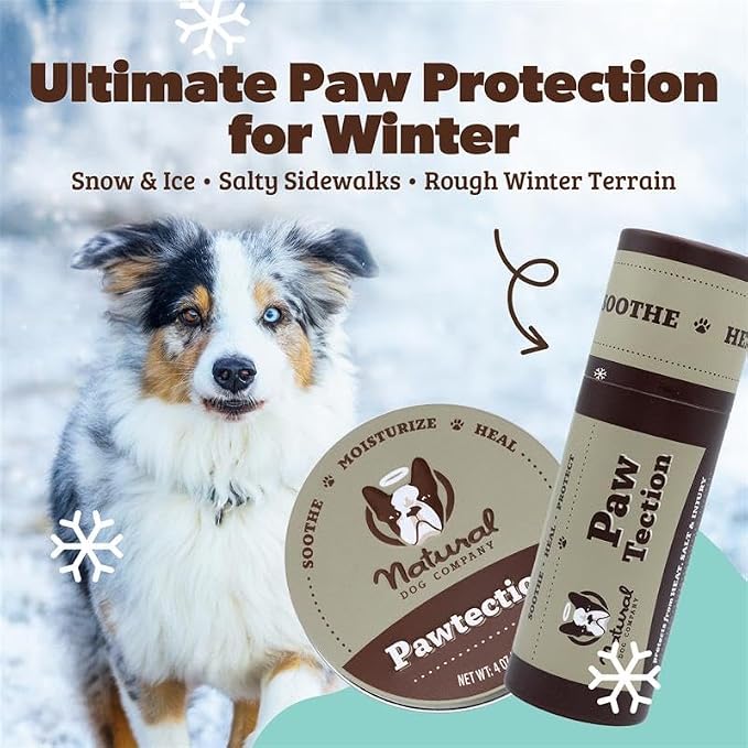 Natural Dog Company Pawtection Bundle with (1) 2 oz. Tin and (1) Travel Size Stick Healing Balm for Dogs