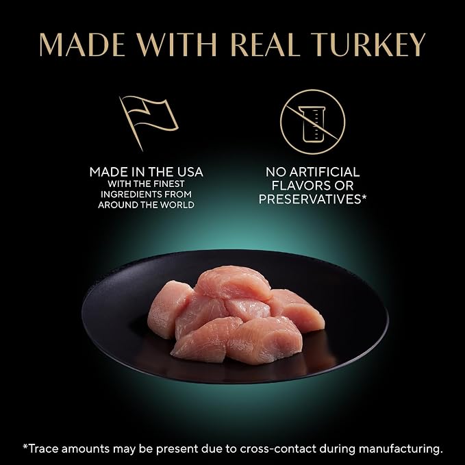 Sheba Perfect Portions Wet Cat Food Cuts in Gravy, Cat Food Wet Recipe, Turkey Entree, 2.6 oz. Twin-Pack Trays (24 Count, 48 Servings)