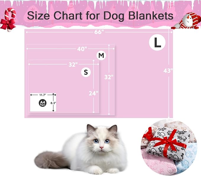 Stuffed 3pcs Premium Soft Dog Blankets for Small Dogs, Cat Blanket Calming Washable for Bed Couch Crate Protection Cover, Dog Puppy Kitten Essentials Christmas Dog Gifts, 24 * 32 inches, Pink