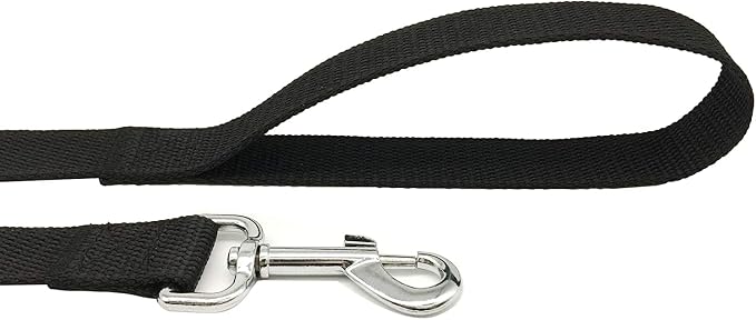 TAIAN 4FT/5FT/6FT Strong Dog Leash, Nylon Dog Leashes for Small Medium Large Dogs (3/4 in x 5 ft, Black)