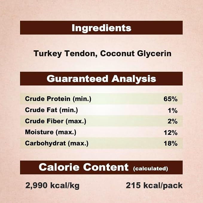 A Freschi srl Turkey Tendons for Dogs, USA-Sourced, Healthy Dog Treats, Rawhide-Free Puppy Chews, Long Lasting, All Natural, Hypoallergenic Dog Treats for Large Breeds, 1 Count Pack Ring (L)