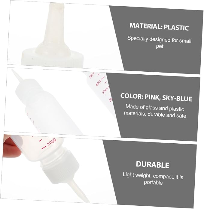 BESPORTBLE 4pcs Silicone Pet Feeding Bottles for Dogs and Cats Durable Nursing Bottles with Measurement Scale Easy to Clean and Portable Pet Supplies