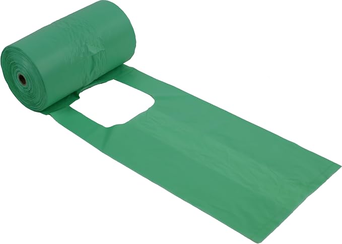 ZERO WASTE USA - Extra Durable Tie-Handle Pet Waste Bags - 2,400 of 7" x 15" w/ 5" side gusset Dog Poop Bags - fits any jumbo Poopy roll dispenser - Case of 8 Rolls with 300 Leak-Proof bags per roll