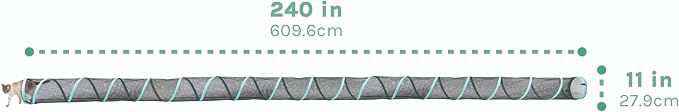 Kitty City Catio Outdoor 20' Cat Tunnel – 20‑Foot Cat‑Sized Play Tunnel, 11” Diameter, Modular Catio Connector for Cats & Small Pets