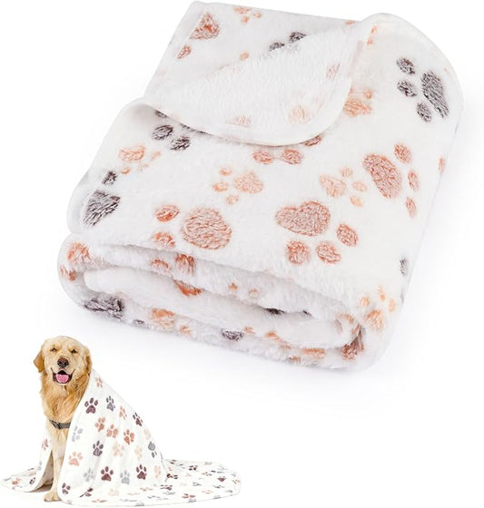Dog Blankets for Medium Dogs, Cat, Premium Soft Dog Blankets for Small Dog Washable, Puppy Blanket Dogs Essentials for Puppies (1, White, 41" x 30")