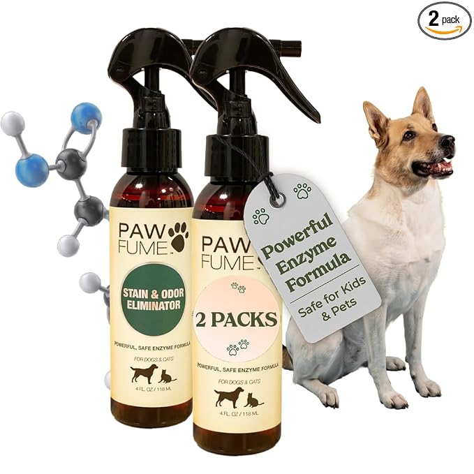 PAWFUME Stain & Pet Urine Odor Eliminator, 2-Pack – Removes Impurities in Seconds – Enzymatic Formula, Quick-Dry Action, & Eco-Friendly Ingredients – Upholstery, Fabrics, and Carpet Cleaner Spray