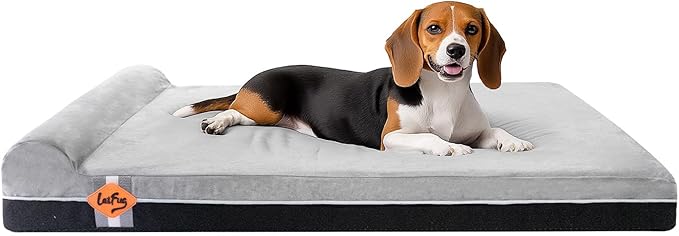 Laifug Orthopedic Dog Beds for Large Dogs,3" Memory Foam Dog Beds,Durable Water Proof Liner Removable and Washable, Nonskid Bottom,Grey Slate Grey 40"x25"x3"