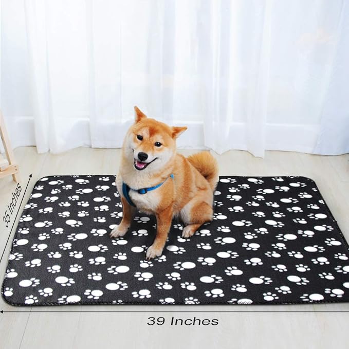Comsmart Pet Blanket Dog Cat Soft Fleece Blankets Sleep Mat Pad Bed Cover with Paw Print for Kitten Puppy and Other Small Animals, 6 Pack of 39x35 Inches