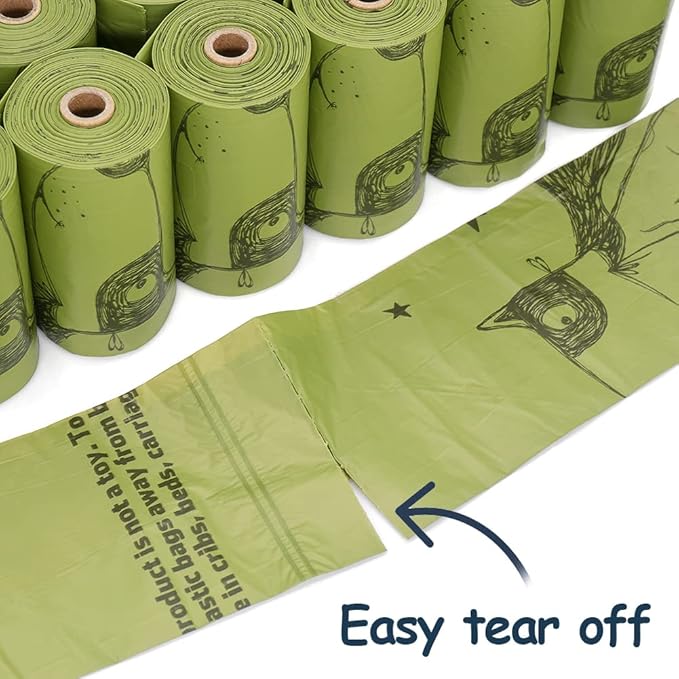 Ley’s Dog Poop Bags 360 Count (24 Rolls), Unscented Extra Thick Dog Waste Bags, 100% Leak Proof & Tear Resistant Doggie Bags with Dispenser, Refill Rolls for Small Medium Large Dogs