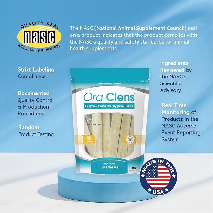 Oral Hygiene Chews for Small Dogs – Enzymatic Dental Treats for Daily Oral Care, Helps Clean Teeth & Freshen Breath, Supports Plaque & Tartar Control – 30 Chews (3 Pack)