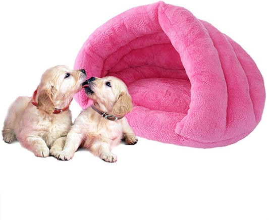 Pet Tent Cave Bed for Small Medium Cats Dogs Pets Sleeping Bag Thick Fleece Warm Slipper Dog Bed Cuddler Burrow House Hole Igloo Nest Cozy Triangle Bed for Cat Puppy