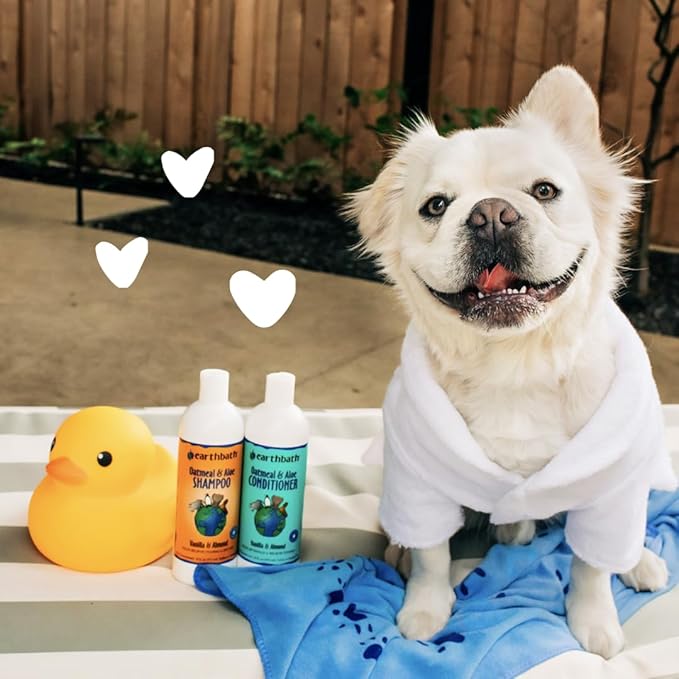 earthbath, Oatmeal & Aloe Dog Shampoo - Oatmeal Shampoo for Dogs, Itchy, Dry Skin Relief, Dog Wash, Made in USA, Cruelty Free Pet Shampoos - Vanilla & Almond, 16 Oz (2 Pack)
