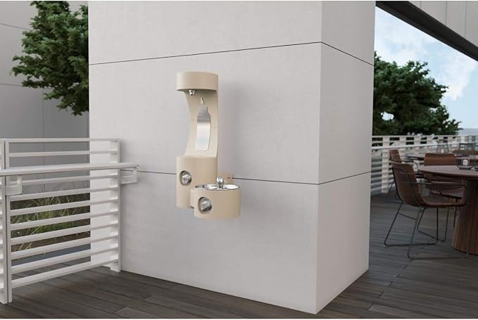 Elkay Outdoor Lk4408 Wall Mount Fountain & Bottle Filler Gray