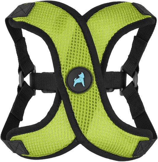 Gooby Comfort X Step in Lite Dog Harness - Choke Free, Escape Free with Light Breathable Mesh - Step in Dog Harness for Small Dogs Only - Quick Release Buckle, Metal D-Rings - Green, Small