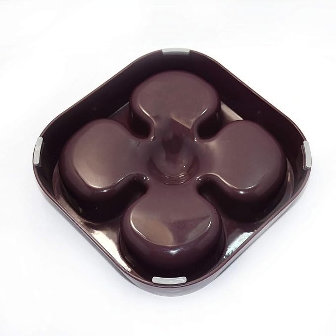 Healthy Slow Feeding Dog Bowl for French Bulldog -Slow Feeder Dog Bowl No Chocking Dog Cat Food Water Bowl with Four-Leaf Clover Pattern (Coffee)