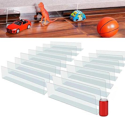 252'' Total Length Under Sofa Blocker – 16 Pack, 4.7'' H x 15.8'' Each, Adjustable Clear Couch Gap Bumper, Strong Adhesive Toy & Pet Barrier to Stop Items from Going Under Bed
